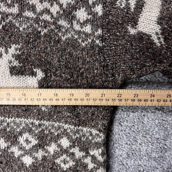 Croft & Barrow Hand Knitted Silk Wool Mohair Reindeer Fair Isle Sweater Mens L - Picture 7 of 10